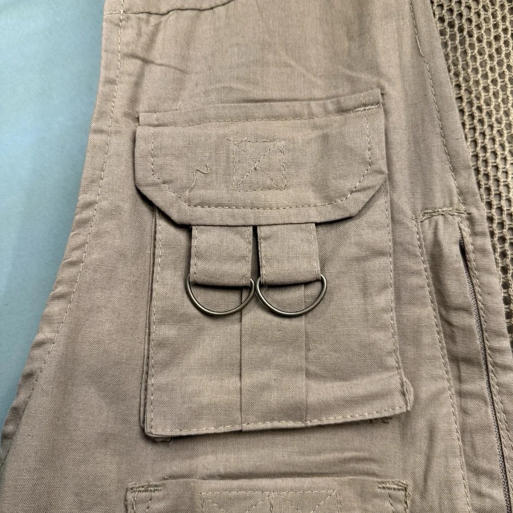 Humvee Safari Photo Fishing Hunting Khaki Tan Mens L Vest 21 Pockets NWT